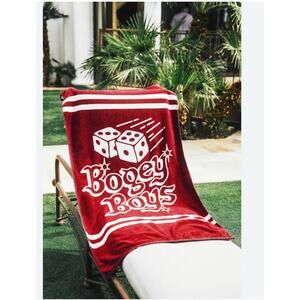 Macklemore Bogey Boys Beach Towel Red Dice Logo– Oversized Cotton Golf Lifestyle